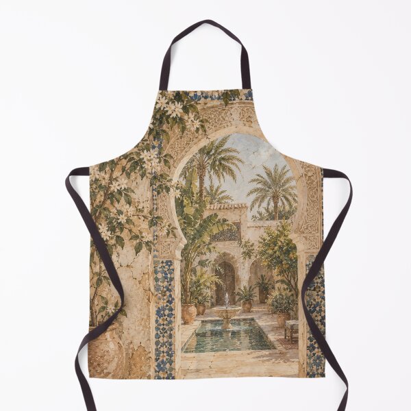 Item preview, Boho Mediterranean Courtyard Arch Oil Painting Warm Terracotta designed and sold by Jozefin's Studio.