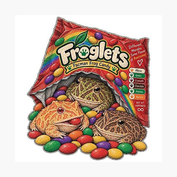 Item preview, Froglets – Colorful Pacman Frog Morphs designed and sold by threadandfangs.