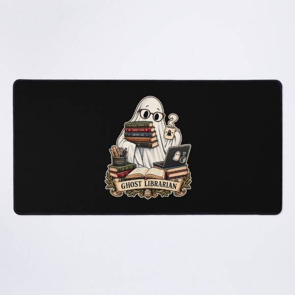 Item preview, Spooktober Ghost Librarian Cozy Reading Funny Halloween Book Lover Design designed and sold by PrintInkLab.