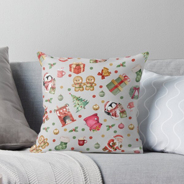 Item preview, Watercolor Christmas on Light Gray designed and sold by KSimpson838.