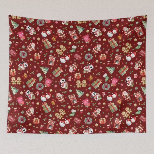 Item preview, Watercolor Christmas on Dark Red designed and sold by KSimpson838.