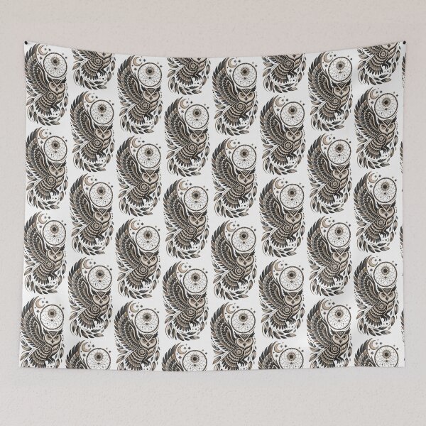 Item preview, Mystical Owl Dreamcatcher in Neutral Earthy Tones designed and sold by Menna2030.