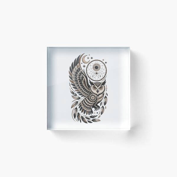 Item preview, Mystical Owl Dreamcatcher in Neutral Earthy Tones designed and sold by Menna2030.