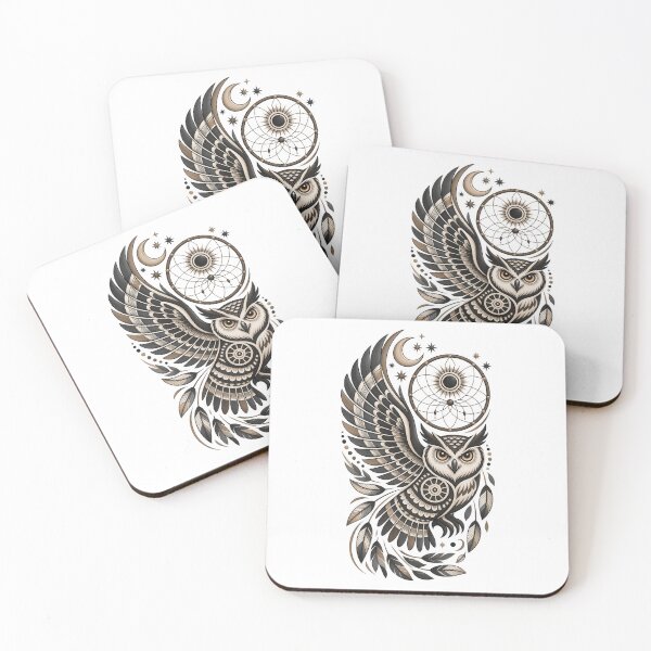 Item preview, Mystical Owl Dreamcatcher in Neutral Earthy Tones designed and sold by mengraphen.
