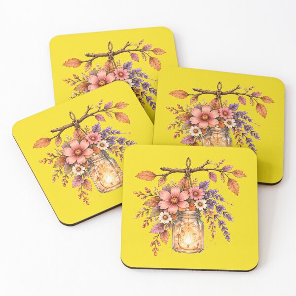 Item preview, Glowing Mason Jar Autumn Flowers designed and sold by Ania & Maxiu.