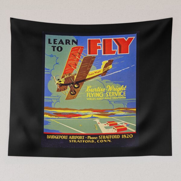 Item preview, Vintage flying school poster designed and sold by stevepaint.