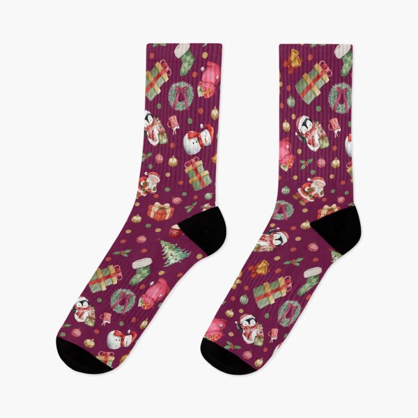 Item preview, Watercolor Christmas on Dark Pink  designed and sold by KSimpson838.