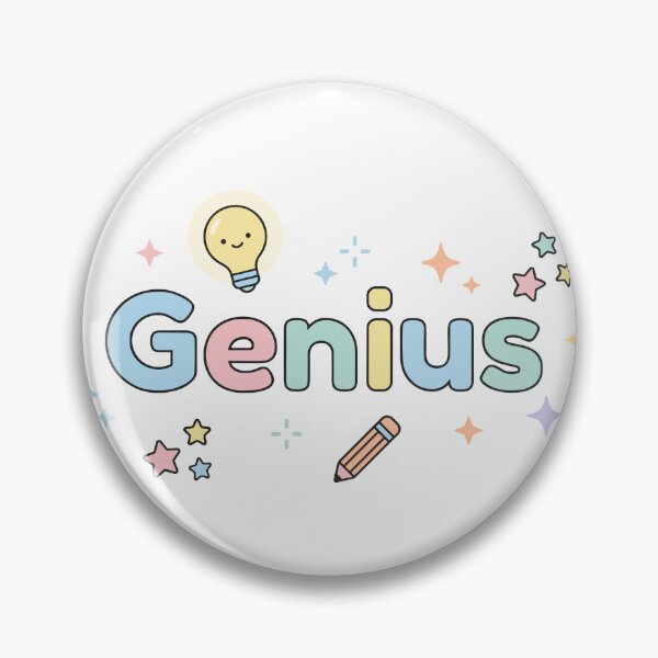 Item preview, Genius Cute Typography with Light Bulb Pencil and Stars designed and sold by BunnyLove003.