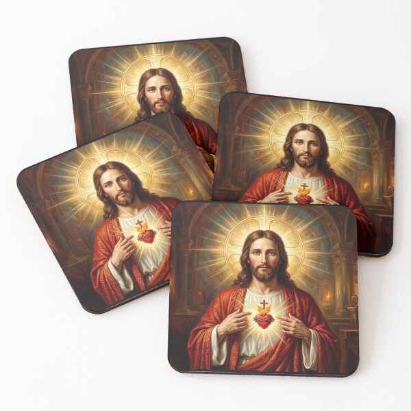Item preview, Sacred Heart of Jesus Illuminated Catholic Art designed and sold by MantoSagrado.