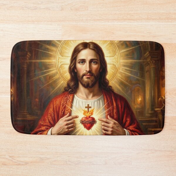 Item preview, Sacred Heart of Jesus Illuminated Catholic Art designed and sold by MantoSagrado.