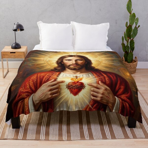 Item preview, Sacred Heart of Jesus Illuminated Catholic Art designed and sold by MantoSagrado.