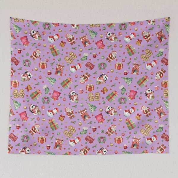 Item preview, Watercolor Christmas on Light Purple  designed and sold by KSimpson838.