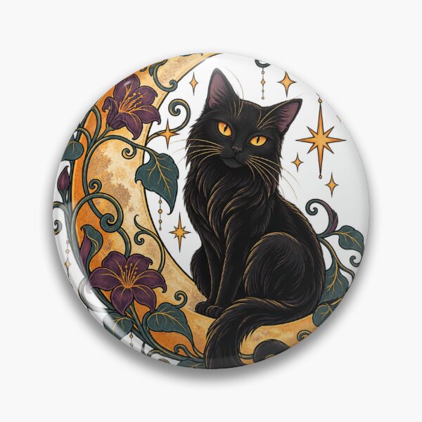Item preview, Art Nouveau Black Cat Moon designed and sold by SomeBoss.