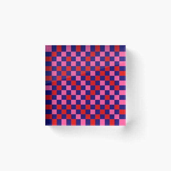 Item preview, Red Pink and Navy blue Checkered  Design   designed and sold by PatternTitan.