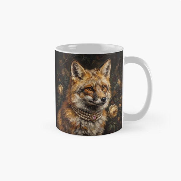Item preview, Regal Fox Portrait with Golden Roses designed and sold by Real Beast Art.