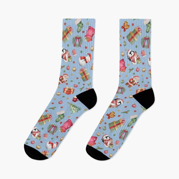 Item preview, Watercolor Christmas on Light Blue  designed and sold by KSimpson838.
