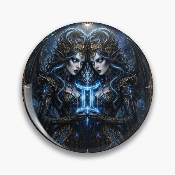 Item preview, Gothic Gemini Demon Twin Queens - Air Zodiac | May 21 - June 20 designed and sold by Csaba1983.