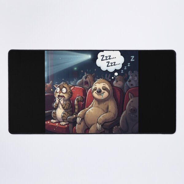 Item preview, Funny Sloth Sleeping at Cinema Movie Theater Cat Cartoon Humor designed and sold by AfresStudio.