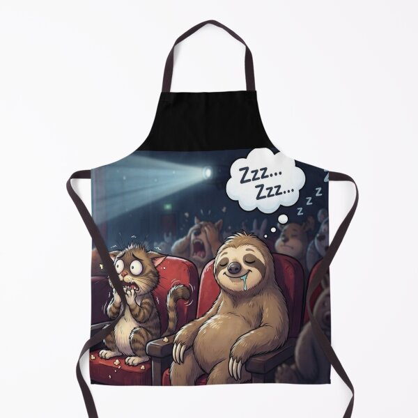 Item preview, Funny Sloth Sleeping at Cinema Movie Theater Cat Cartoon Humor designed and sold by AfresStudio.