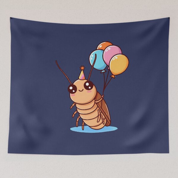 Item preview, Party Time Cockroach: Kawaii Bug with Balloons Insect Birthday Card 2  designed and sold by Gay-Koala.