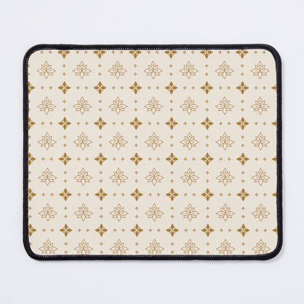 Item preview, Thai Lotus Line Art Seamless Pattern Gold Cream Minimalist Thai Floral Botanical Fabric Design designed and sold by KOPatternCo.