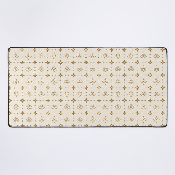 Item preview, Thai Lotus Line Art Seamless Pattern Gold Cream Minimalist Thai Floral Botanical Fabric Design designed and sold by KOPatternCo.