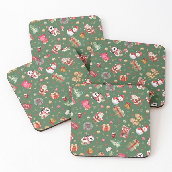 Item preview, Watercolor Christmas on Gray Green  designed and sold by KSimpson838.