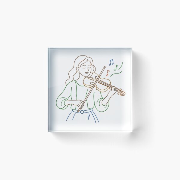 Item preview, Violin Girl Line Art | Female Violinist Design For Violin Player designed and sold by StyxIND.