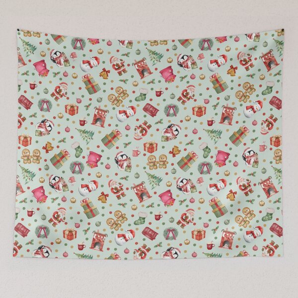 Item preview, Watercolor Christmas on Pale Green  designed and sold by KSimpson838.