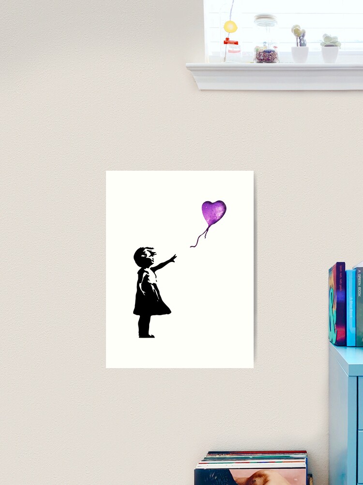 Numbered Edition BANKSY Girl With the Balloon Purple Signed