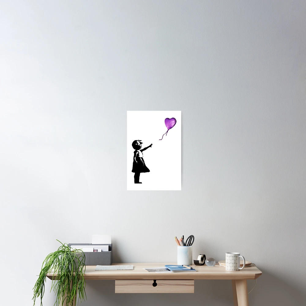 Banksy - Girl with balloon purple
