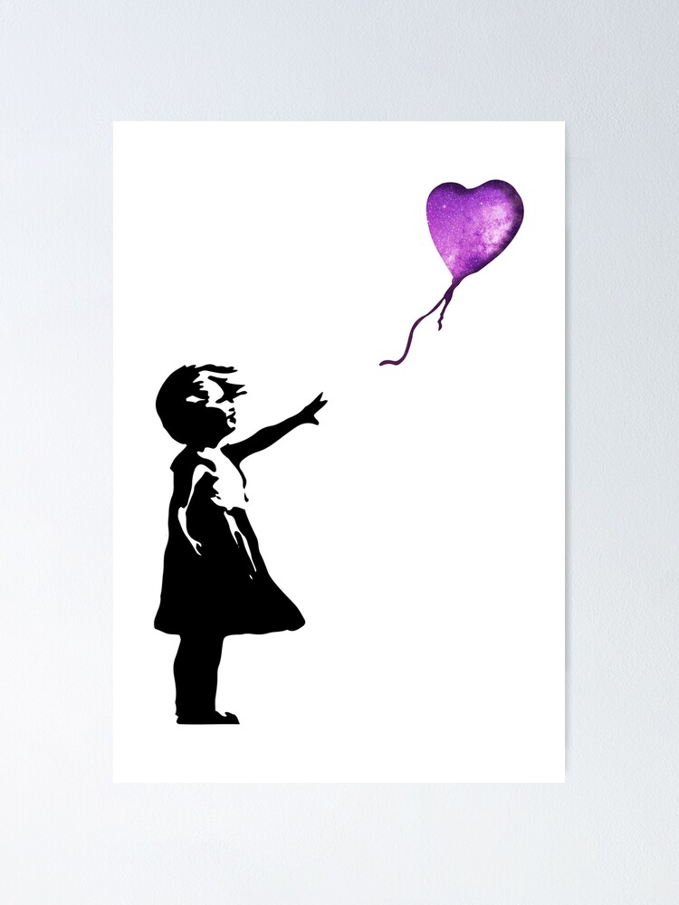 Banksy - Girl with balloon purple