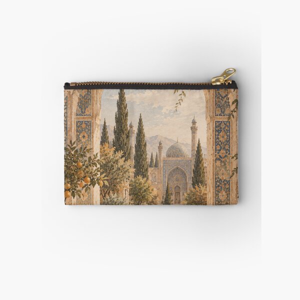 Item preview, Boho Persian Garden Arch Oil Painting Sage Blue designed and sold by Jozefin's Studio.