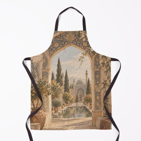 Item preview, Boho Persian Garden Arch Oil Painting Sage Blue designed and sold by Jozefin's Studio.