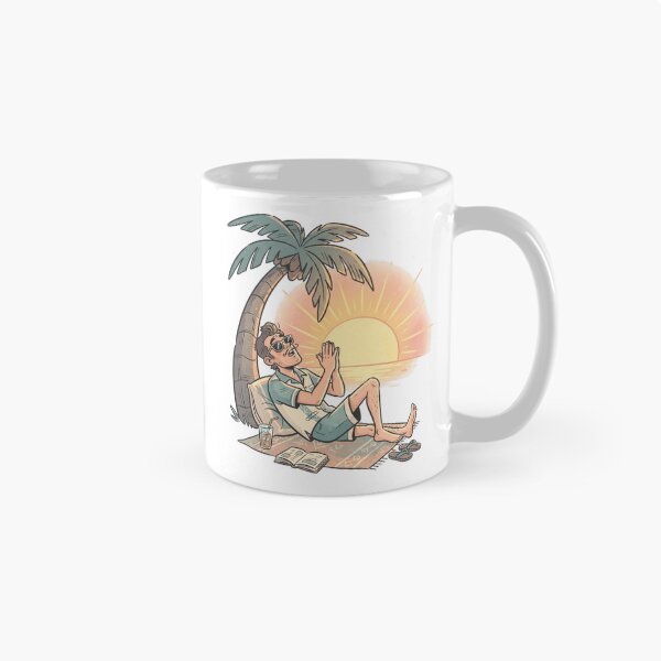Item preview, Relaxed Beach Vacation Sunset Palm Tree Reader Art designed and sold by mood-draftsman.