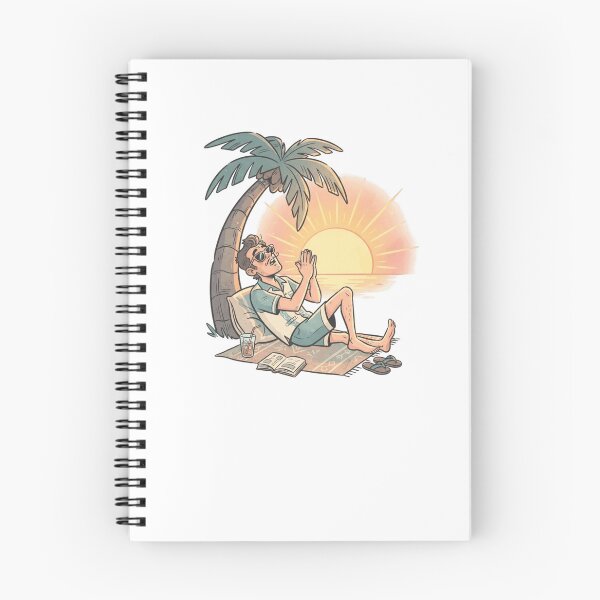 Item preview, Relaxed Beach Vacation Sunset Palm Tree Reader Art designed and sold by mood-draftsman.