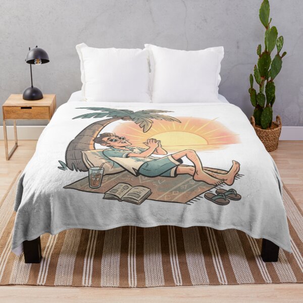 Item preview, Relaxed Beach Vacation Sunset Palm Tree Reader Art designed and sold by mood-draftsman.