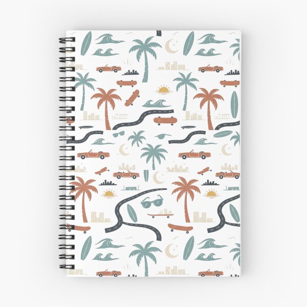 Item preview, Los angeles Retro Palm Tree Surf Skate Repeat Pattern Art designed and sold by mood-draftsman.