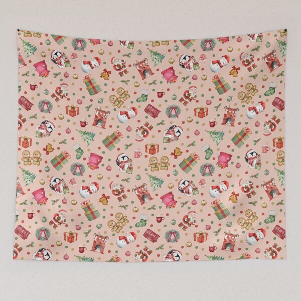 Item preview, Watercolor Christmas on Pale Orange  designed and sold by KSimpson838.