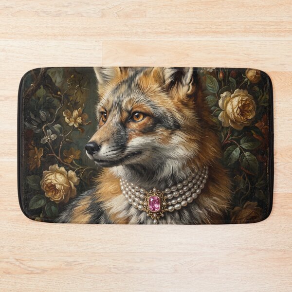 Item preview, Regal Fox Portrait with Pink Gem Pendant designed and sold by Real Beast Art.