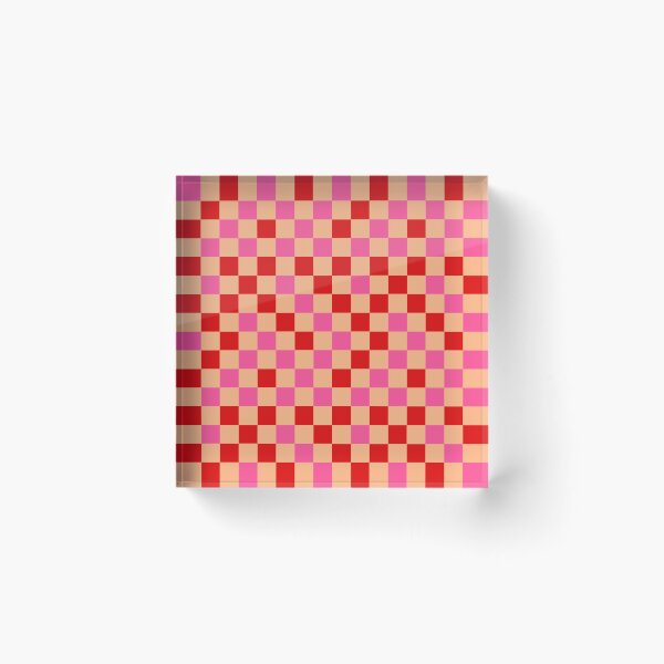 Item preview, Red Pink and Orange Checkered  Design   designed and sold by PatternTitan.
