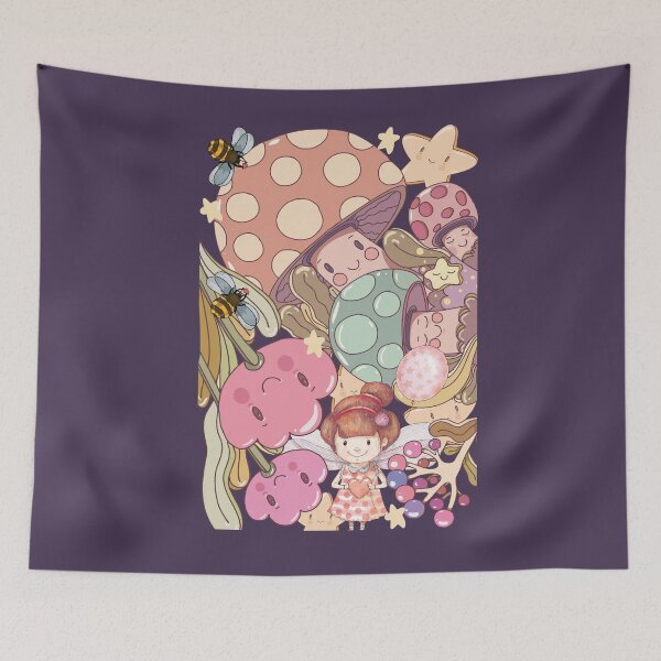 Item preview, Fairy garden with flowers,mushrooms and bees designed and sold by Franco Moody.
