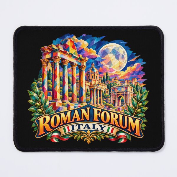 Item preview, ✅ Colorful Geometric Art of the Roman Forum (Italy) | Ancient Roman Ruins Design Under the European Night Sky designed and sold by Geometric Art..