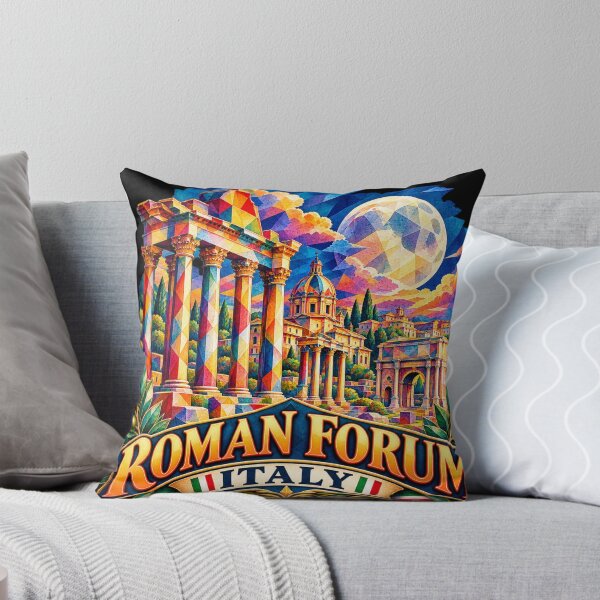 Item preview, ✅ Colorful Geometric Art of the Roman Forum (Italy) | Ancient Roman Ruins Design Under the European Night Sky designed and sold by Geometric Art..