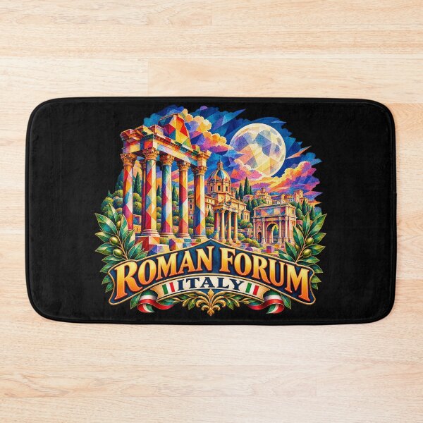 Item preview, ✅ Colorful Geometric Art of the Roman Forum (Italy) | Ancient Roman Ruins Design Under the European Night Sky designed and sold by Geometric Art..
