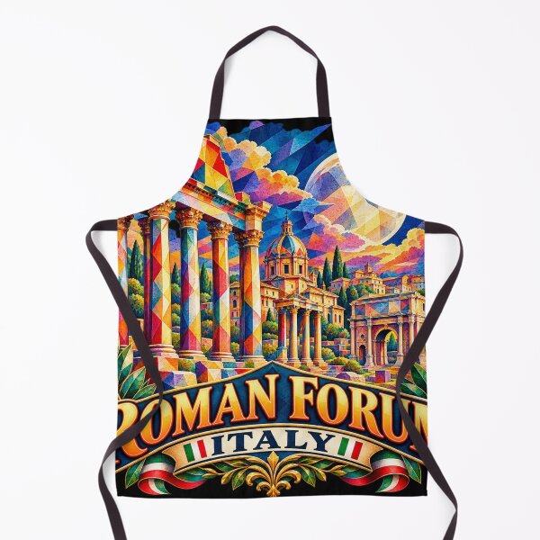 Item preview, ✅ Colorful Geometric Art of the Roman Forum (Italy) | Ancient Roman Ruins Design Under the European Night Sky designed and sold by Geometric Art..