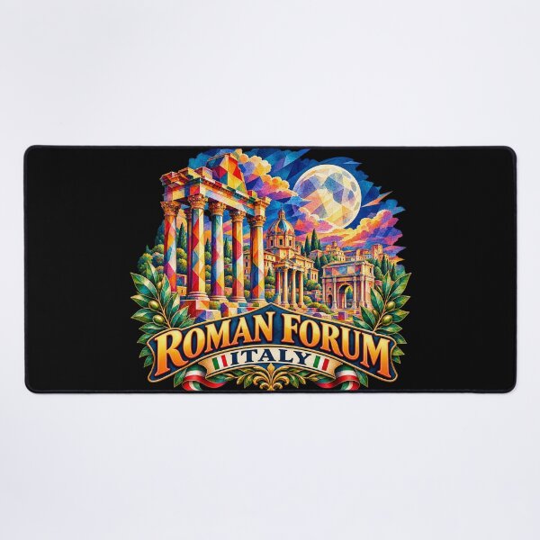 Item preview, ✅ Colorful Geometric Art of the Roman Forum (Italy) | Ancient Roman Ruins Design Under the European Night Sky designed and sold by Geometric Art..