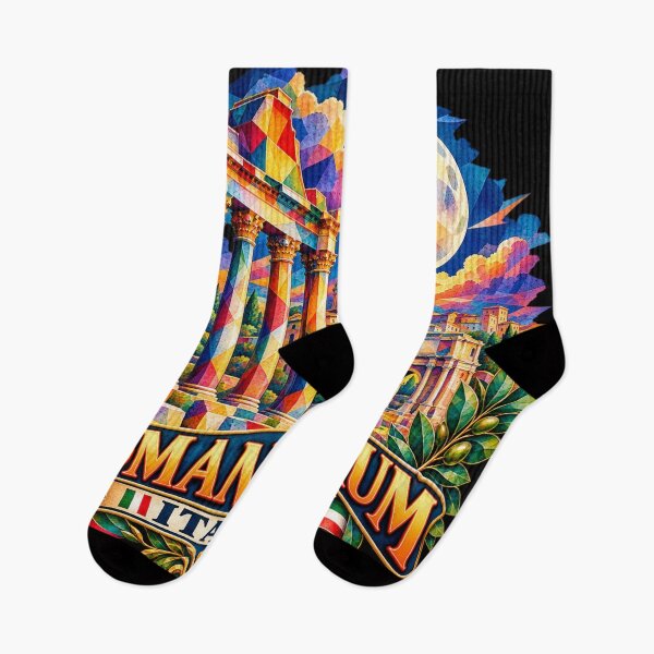 Item preview, ✅ Colorful Geometric Art of the Roman Forum (Italy) | Ancient Roman Ruins Design Under the European Night Sky designed and sold by Geometric Art..