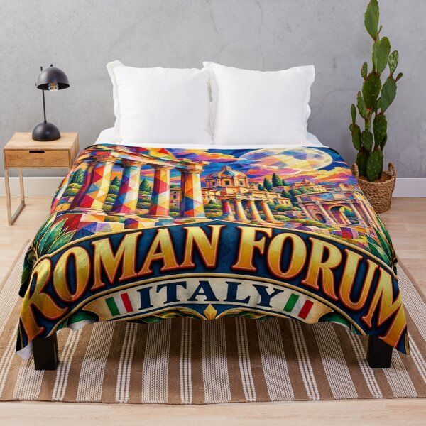 Item preview, ✅ Colorful Geometric Art of the Roman Forum (Italy) | Ancient Roman Ruins Design Under the European Night Sky designed and sold by Geometric Art..