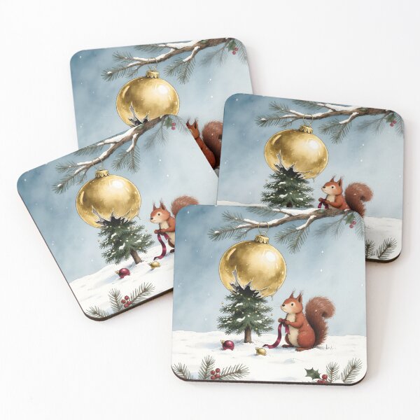 Item preview, Whimsical Christmas Squirrel Illustration designed and sold by Connys Colorful World.